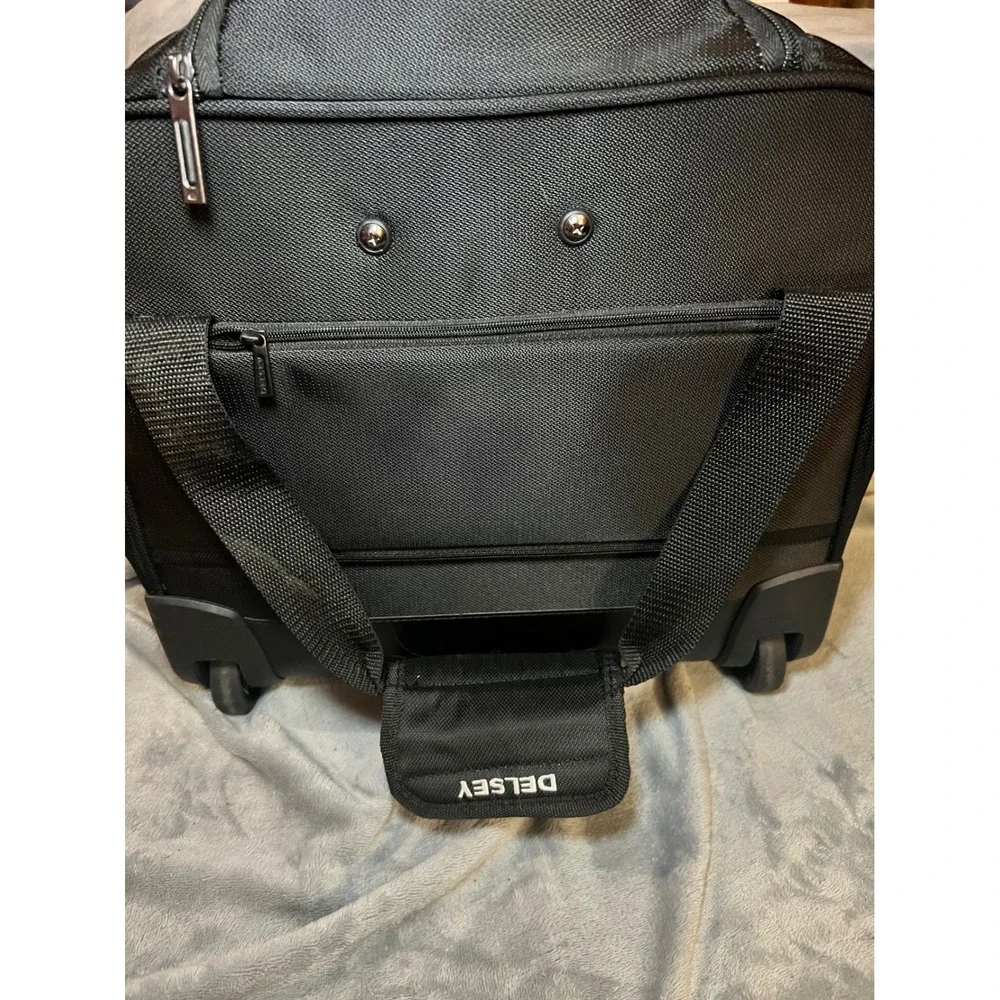 Delsey Black Rolling Carry On Tote Bag Travel Luggage Organizer 15